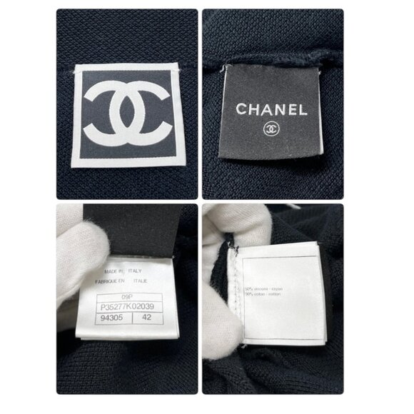 CHANEL Sport Vintage 09P CC Logo Knit Top #42 Hoodie Dark Blue Silver [105272] - Picture 11 of 11